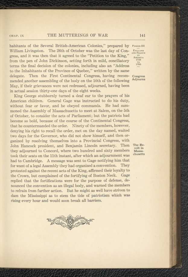 Offenes Buch mit dem Titel "The Mutterings of War" zeigt eine Illustration eines Soldaten mit Gewehr und Flagge auf einer Wiese mit Bergen und Sonnenuntergang.