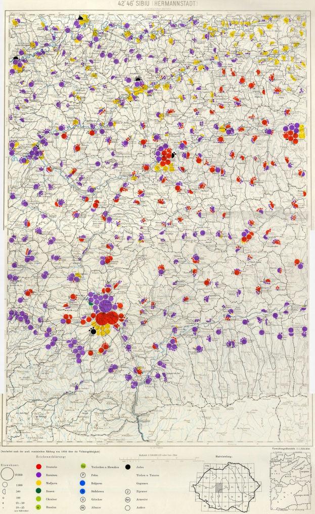 Eine Deutschlandkarte mit farbigen Punkten, die die Verteilung der Bevölkerung in jedem Land darstellen, begleitet von Text unten.