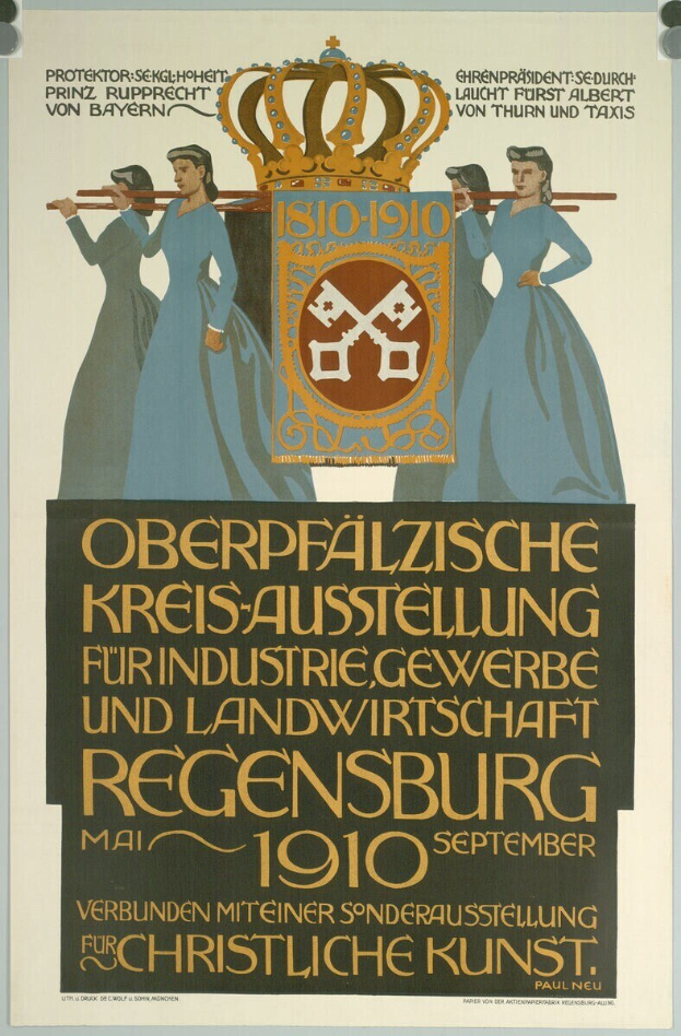 Plakat zur deutschen Revolution 1910 mit einer Gruppe von Menschen und einer Krone, mit Text über das Ereignis.