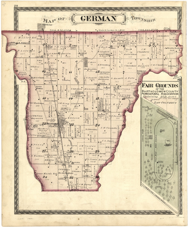 Schwarz-weiß-Karte von Berlin, Deutschland, mit "Messegelände" zentral markiert, auf altem Papier mit Text oben und unten gedruckt.