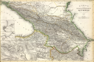 Eine alte Karte des Königreichs Iran aus dem Jahr 1856, gerahmt und zeigend die Provinzen Irans und Iraks.