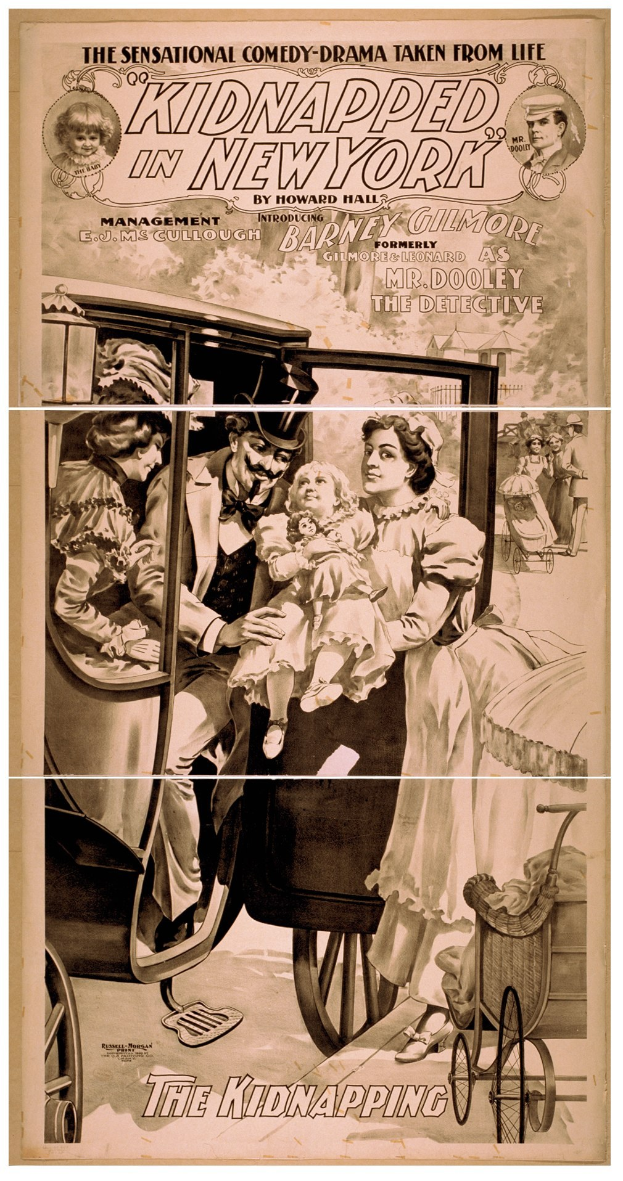 Plakat für den Film 'Entführt in New York' zeigt eine Gruppe besorgter Menschen in einem Fahrzeug, mit dem Titel über der Szene und ged├Ąmpften Farben, die eine traurige Atmosph├Ąre schaffen.